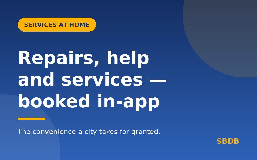 Repairs, help and services booked in-app